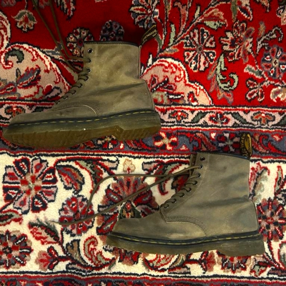 Suede Khaki Doc Martens